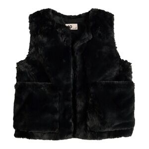 SO Black Faux Fur Vest,‎ Girls Size 8